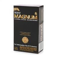 Trojan Magnum Large Size Lubricated Latex Condoms 12 pack